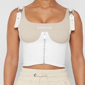 Maniere Vegan leather bustier, Women's Fashion, Tops, Sleevele